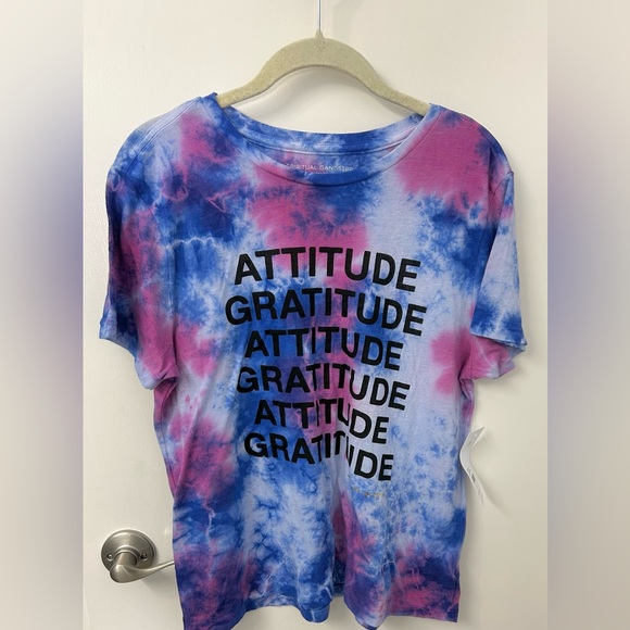 Spiritual Gangster Attitude Gratitude Tee Sz Medium Tie Dye NWT - Picture 1 of 3